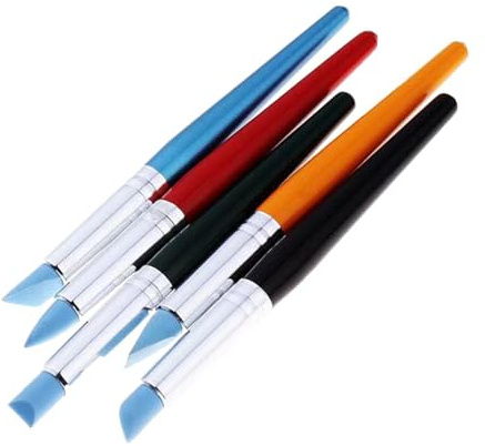 budiniao Modellierwerkzeuge zum Schnitzen, Skulpturen, Farbformer, Stift, Silikonpinsel, Töpfer Farbformer, Punktier und Malwerkzeuge für Ton, Formen, Schnitzen, Gummipinsel, Schlamm Tupfwerkzeug
