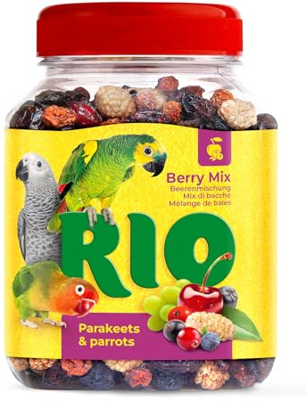 RIO Berry Mix | 190 g | Leckerli für Großsittiche und Papageien | Aus getrockneten Beeren