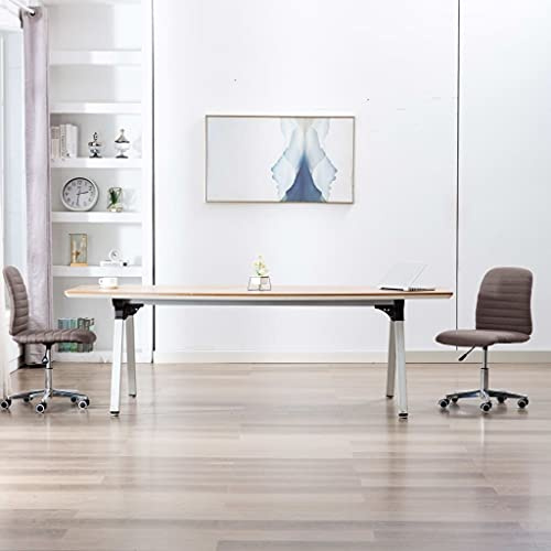 Fangmaliuyun Esszimmerstühle 2er Set Taupe Höhenverstellbar 360° Drehbar Stoffbezug Pappelholz Gestell 56x43x84-94 cm Modern & Robust für Esszimmer Küche Wohnzimmer Büro