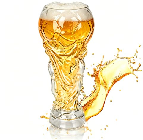 XTDMJ Beer Glass for World 2026 Football Cup, 600ml Souvenir Beer Glass for Football Fans Watching Games, Soccer Trophy Beer Glasses for Sports Fans Party Bar Club
