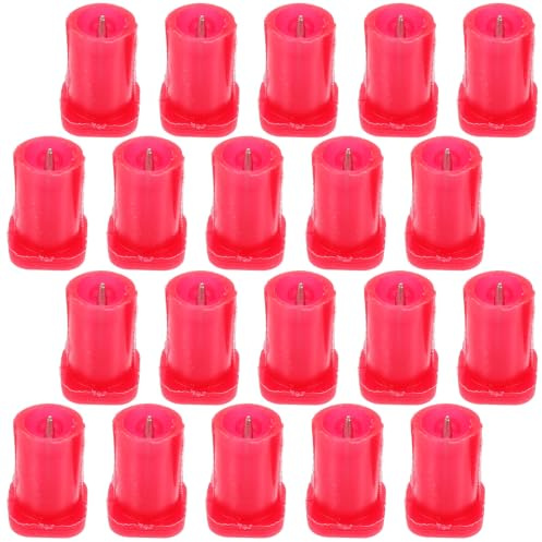 Eyelash Glue Bottle Pin 40pcs Plastic Replacement Anti Blocking | Red Tips, for Salon and Family Use, Fits Eyelash Glue Bottle Mouth Opening