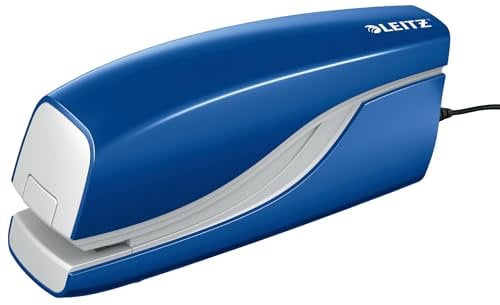 Leitz Elektrisches Büroheftgerät für 10 Blatt, Netzbetrieb, Inkl. Heftklammern, Blau, NeXXt-Serie, 55320035