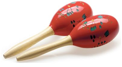 Stagg 14997 29 cm Wooden Oval Maracas - Red (Pack of 2)