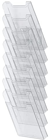 Exacompta - Réf. 64858D - 1 trieur mural - Format A4 vertical - 8 compartiments profondeur de 26 mm - A fixer au mur (accroches fournies) - Dimensions : 15,5 x 23,9 x 81,7 cm - Cristal