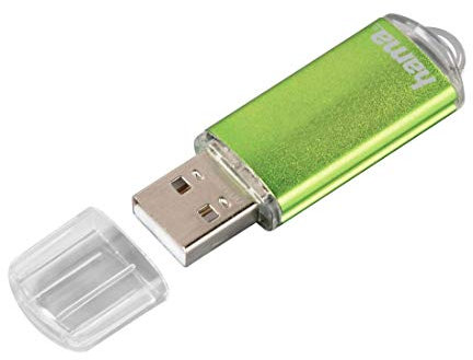 Hama 64GB USB-Stick USB 2.0 Datenstick (15 MB/s Datentransfer, USB-Stick mit Öse zur Befestigung am Schlüsselring, Speicherstick, Memory Stick mit Verschlusskappe, geeignet für Windows/MacBook) grün