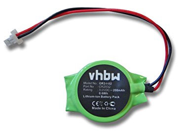 vhbw Batterie Bio 200mAh (3V) Notebook, Ordinateur Portable HP Compaq Mini 110 XP Edition, Mini 110c-1001NR, Mini 110c-1010EA, Mini 110c-1010EE