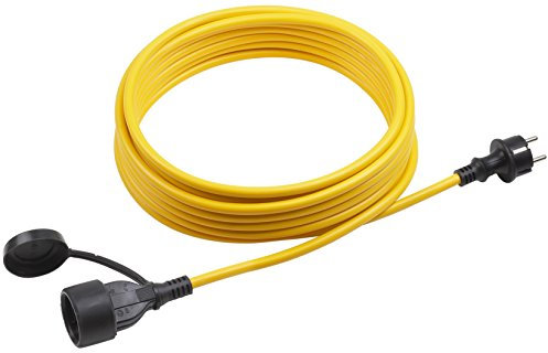 Meister Panzerverlängerung - 25 m Kabel - gelb - Gummischlauchleitung - Kältebeständig - IP44 Außenbereich / Kupplung mit Berührungsschutz / Schuko-Verlängerung / 7435810