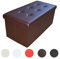 Style home Sitzbank Aufbewahrungsbox mit Stauraum faltbar Hocker, belastbar bis 300 kg, Kunstleder 76 * 38 * 38 cm (Braun)