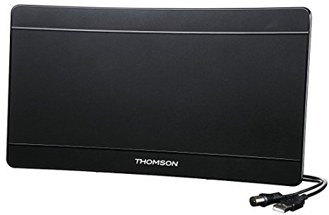 Thomson 00131941 ANT1706-UHD/4K DVB-T/DVB-T2 Curved Zimmerantenne, 43dB schwarz