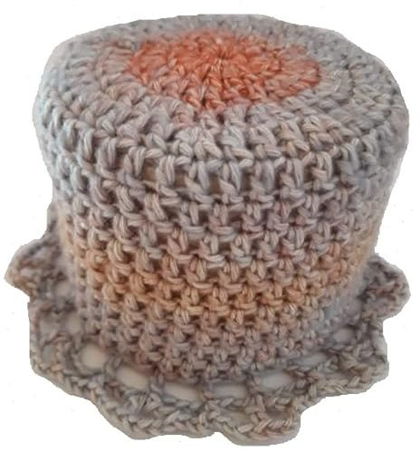 Storchenlädchen Klohut, grau rost Töne Klohüte Klopapierhut Klopapierhüte Toilettenpapierhut Toilettenpapierhüte