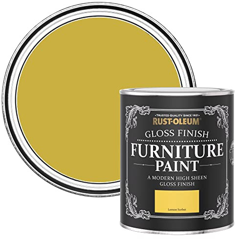 Rust-Oleum Yellow Furniture & Skirting Board Paint in Gloss Finish - Lemon Sorbet 750ml