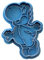 Cuticuter, Yoshi, Mario Bros, Ausstechform, Frabe: blau, Maße: 8 x 7 x 1,5 cm