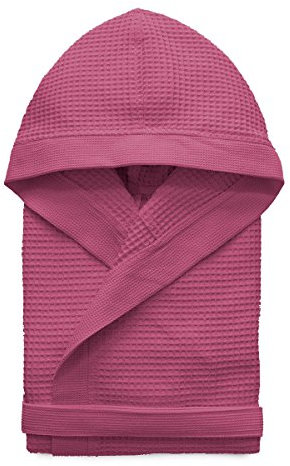 Morbidissimi Accappatoio Nido D’Ape Per Uomo e Donna Con Cappuccio, Cinturino e 2 Tasche, Accappatoi Leggeri Puro Cotone, Pratico e Compatto, S276 (Accappatoio Fucsia, XXL)