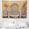 ABAKUHAUS Marokkanisch Wandteppich und Tagesdecke, Rabat Hassan Tower, aus Weiches Mikrofaser Stoff Wand Dekoration Für Schlafzimmer, 150 x 110 cm, Apricot Blassbraun