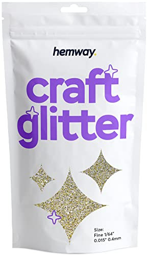 Hemway Craft Glitter - Gold Silver | Fine Metallic Sequin Flakes for Resin & Epoxy Crafts | Supplies for Tumblers, Cards, Jewellery, Candle, Hair, Face, Body & Nail Art | 100 g