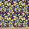 ABAKUHAUS Grunge Stoff als Meterware, Künstlerische Daisy Graffiti, Microfaser Stoff für Dekoratives Basteln, 1M (230x100cm), Mehrfarbig