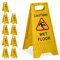 10 x Achtung Rutschgefahr Aufsteller, Englisch, Warnschild Caution Wet Floor, 2-seitig beschriftet, klappbar, gelb