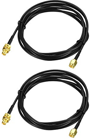 sourcing map Antenna Extension Cable RP-SMA Male to RP-SMA Female Low Loss RG174 10 Ft 2pcs