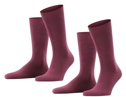 ESPRIT Basic Uni Multipack M So cotone tinta unita confezione di 2 paia, Calzini Uomo, Rosso Shadow Red 8138, 43-46