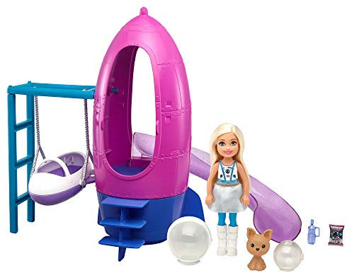 Barbie Chelsea Muñeca Rubia con Set de Juego Espacial, Mascota de Juguete y Accesorios (Mattel GTW32)