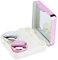 5 couleurs Mini boîte conteneur porte-lentilles de Portable Mini mignon Kit de voyage pour lentilles de adapté à la maison et aux voyages(02# Rose Rouge)