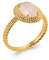 Tata Gisèle Bague en Plaqué Or 18 carats - Pierre naturelle ovale Solitaire sertie - Sachet Velours Offert (60, Quartz rose)