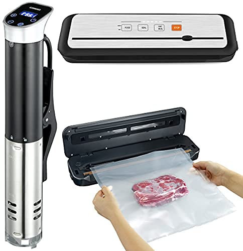 MELISSA 16310226 Sous Vide Stick inklusive Vakuumiergerät – „Set“ Das perfekte Sous Vide Set für Profis und Einsteiger, Schwarz