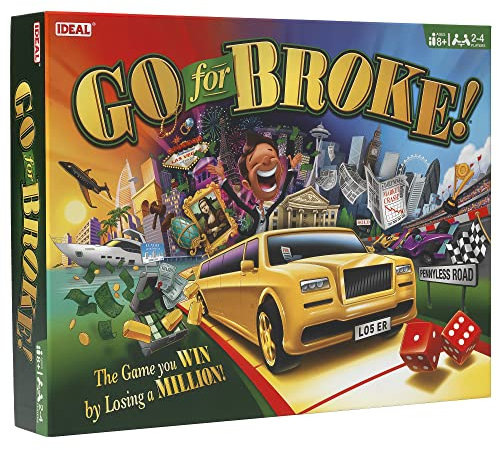 IDEAL, Go for Broke: The Game You Win By Losing a Million, Classic Games, for 2-4 Players, Ages 8+