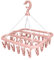 Sockentrockner Wäscheständer, Unterwäsche Kleiderbügel with 32 Clips, Faltbarer Wäscheständer Winddichter Aufhänger, Trockengestell Socken für Unterwäsche Babykleidung Kleine Wäscheartikel (Rosa)
