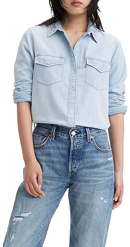 Levi's Damen Iconic Western Hemd,Bling Blue X,XS