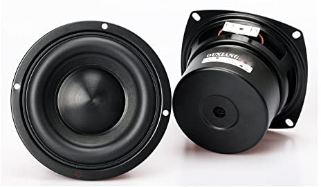 JINGERL 1 PC Subwoofer Woofer Bass Raw Speaker Low Frequency Driver 4 Ohm 8Ohm 4inch 50W Large Rubber Aluminum Composite Basin (Color : Round 8Ohm)