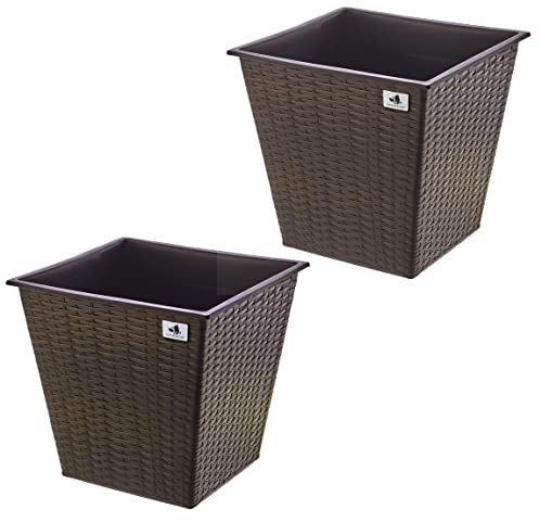 Gartenfreude Pflanzkübel Polyrattan 2er Set