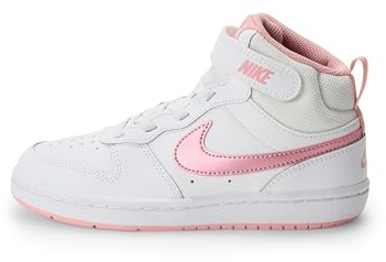 Nike Court Borough Mid 2 CD7783 Chaussures pour Jeune Enfant, Blanc Rose glacé, 32 EU