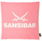Sansibar Sylt Dekokissen »Outdoor Kissen (1 Stück), Dekokissen Logodruck, 45x45 cm, mit Kissenfüllung, Wasser- und schmutzabweisend«, in- und Outdoor geeignet (pink/Offwhite)