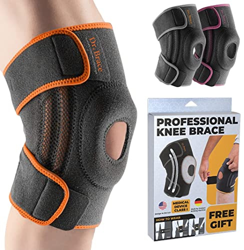 DR. BRACE ELITE Knee Brace with Side Stabilizers & Patella Gel Pads for Maximum Knee Pain Support and fast recovery for men and women - Please Check How To Size Video (Mars XL)