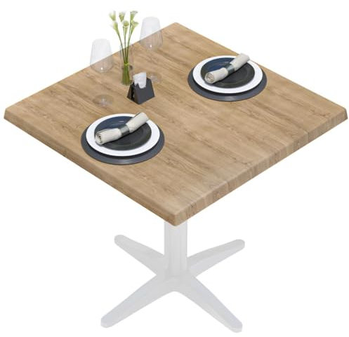 GGMMÖBEL WERZA | Werzalit Tischplatte | Eiche | B:T 70 x 70 cm | Topalit Gartentischplatte | Perfekt für klappbare Gartentisch, Esstisch | Wasserfest | Restaurant, Cafe, Bar | Indoor und Outdoor