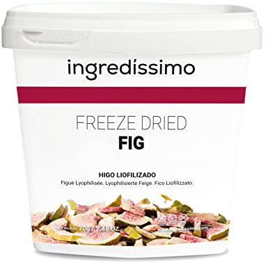INGREDISSIMO - Higo Liofilizado, Fruta Seca Troceada, Producto Vegano, sin Gluten y sin Azúcar Añadido, Snack Saludable y Crujiente de Color Rojo y Verde, para Platos y Recetas