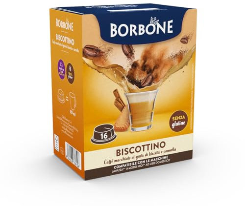 Caffè Borbone Biscottino - 16 Capsule - Compatibili con macchine ad uso domestico Lavazza®* A Modo Mio®*