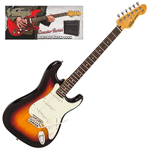VINTAGE V60 COASTER ELECTRIC GUITAR PACK - 3 TONE SUNBURST