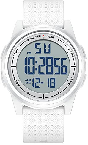 GOLDEN HOUR Ultra-Thin Minimalist Sports Waterproof Digital Watches Men with Wide-Angle Display Rubber Strap Wrist Watch for Men Women