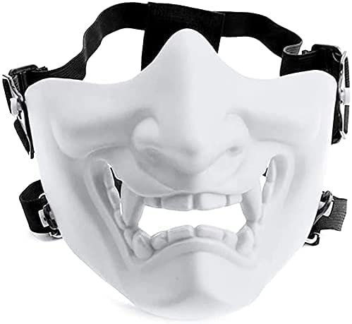Demi-masque de protection pour airsoft, monstre démon Kabuki, samouraï, Hannya Oni, demi-masque de protection pour bal masqué, Halloween, cosplay