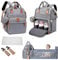 Fexkean Wickeltasche Rucksack Baby Wickelrucksäcke mit Großer Reisewindeltasche mit faltbarem Kinderbett mit Multifunktions Babytaschen Wickelauflage Babybettrucksack-Gray
