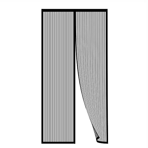 Magnet Fliegengitter Tür，Insektenschutz，Schwarz 100x220cmGeeignet Für Eingangstüren，Moskitonetz Tür，Balkontür
