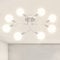 NIUNIAJ Deckenlampe Vintage 8 Flammig Sputnik Industrielle Deckenlampe Retro Kronleuchter,Kompatibel mit E27 LED,CFL und Edison Lampe, Deckenlampe Kronleuchter für Wohnzimmer Esszimmer Küche(Weiß)
