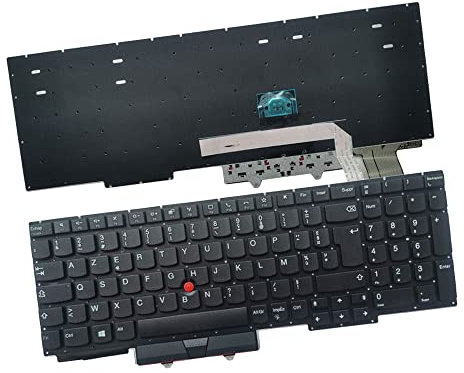 AKGIFT Clavier d'ordinateur Portable Compatible avec Lenovo Thinkpad E15 GEN 2 Disposition française Pas de rétro - éclairage (Couvercle supérieur sans Paume)