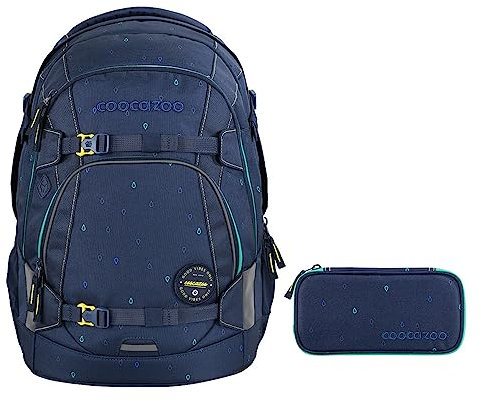 coocazoo MATE Schulrucksack-Set 2tlg inkl. Schlamperbox (Happy Raindrops)