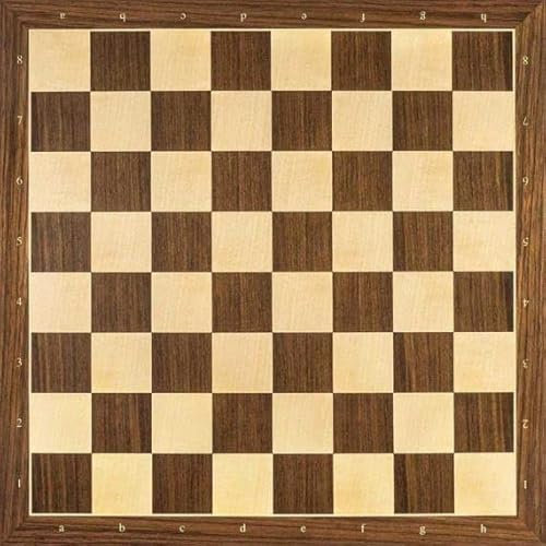 Tablero de ajedrez Nogal Rechapados Ferrer - con notación, Tamaño 4+, Ideal para Aficionados y Clubes, Tablero de ajedrez para niños y Adultos, Tablero de ajedrez, Juego de Ajedrez de Mader