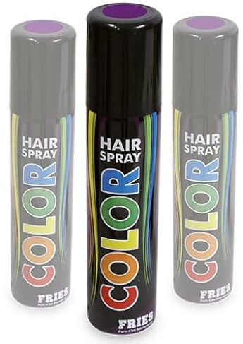 3x Haarspray lila im Spar-Set: 3 Dosen zu je 100ml. Colorspray für Karneval, Fasching, Halloween und Party
