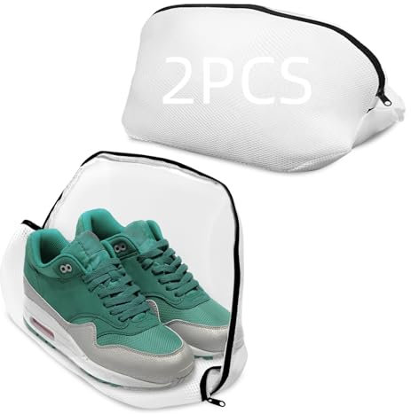 Lavar Zapatillas 2 Piezas, Saco Lavadora Zapatos, Malla Lavadora zapatillas, Filet de Lavage avec Fermeture éclair pour Machine à Laver, Filet à Linge en Maille Rangement(42 * 24 * 24)