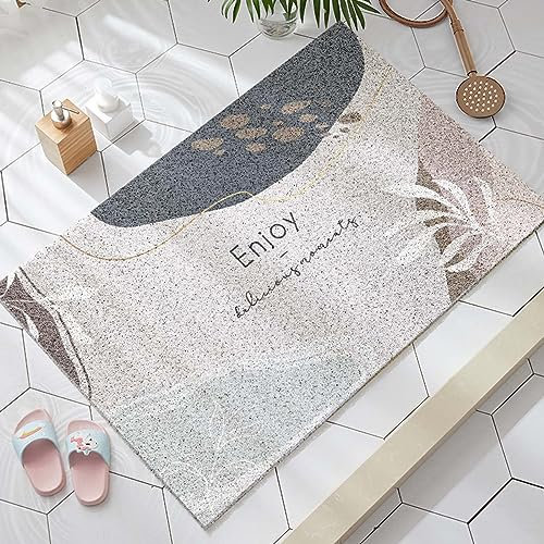 Loofah Tapis de douche antidérapant pour douche/salle de bain, 60 x 90 cm, perméable à l'eau, tapis de bain texturé doux en PVC, tapis de bain anti-moisissure, séchage rapide